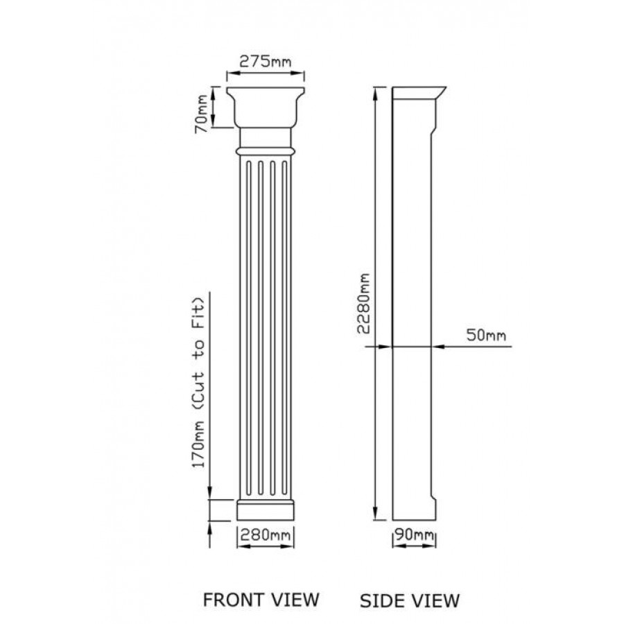 Vienna fluted GRP Door Columns pillasters pillars
